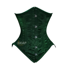Dark Green Woman Steel Boned Underbust Corset C33S