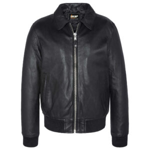 Leather Polit Bomber Flight Varsity Jacket M17