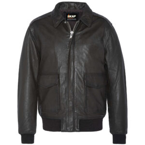 Leather Polit Bomber Biker Flight Jacket M4 Dark Brown