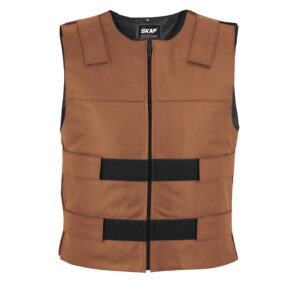 Men’s Bullet Proof style Leather Motorcycle Vest bikers Tactical waistcoat SWAT S1-Brown